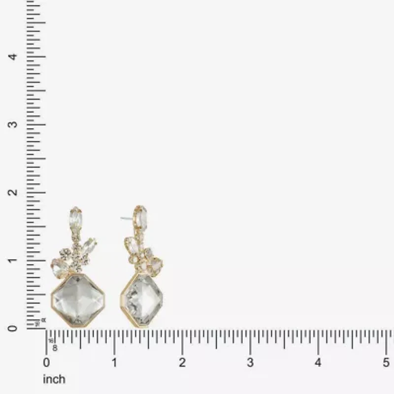 Monet Jewelry Womens Glass Square Hypoallergenic Drop Earrings