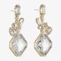 Monet Jewelry Womens Glass Square Hypoallergenic Drop Earrings