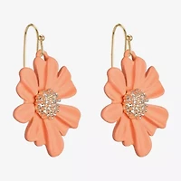 Liz Claiborne Womens Flower Drop Earrings