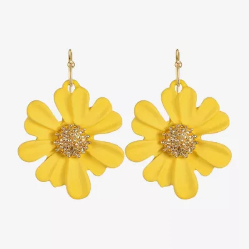 Liz Claiborne Womens Flower Drop Earrings