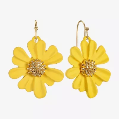 Liz Claiborne Womens Flower Drop Earrings