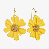 Liz Claiborne Womens Flower Drop Earrings