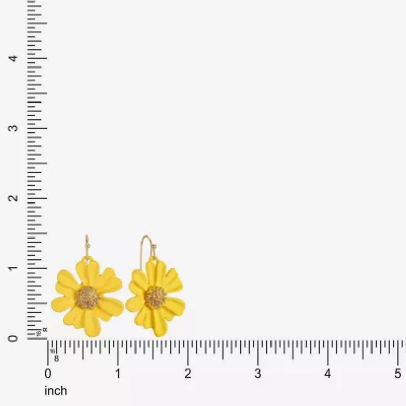 Liz Claiborne Womens Flower Drop Earrings