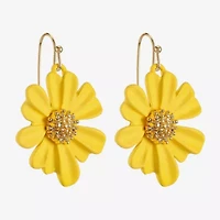 Liz Claiborne Womens Flower Drop Earrings