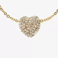 Monet Jewelry Womens Glass Heart 18 Inch Pendant Necklace