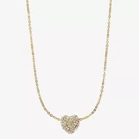 Monet Jewelry Womens Glass Heart 18 Inch Pendant Necklace