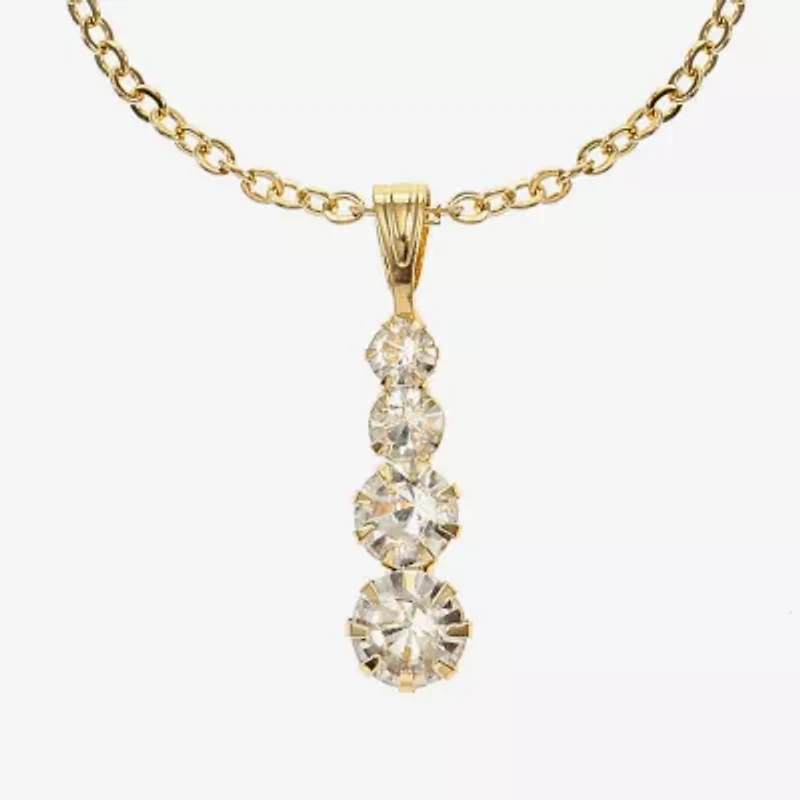 Monet Jewelry Womens Glass Round 15 Inch Pendant Necklace