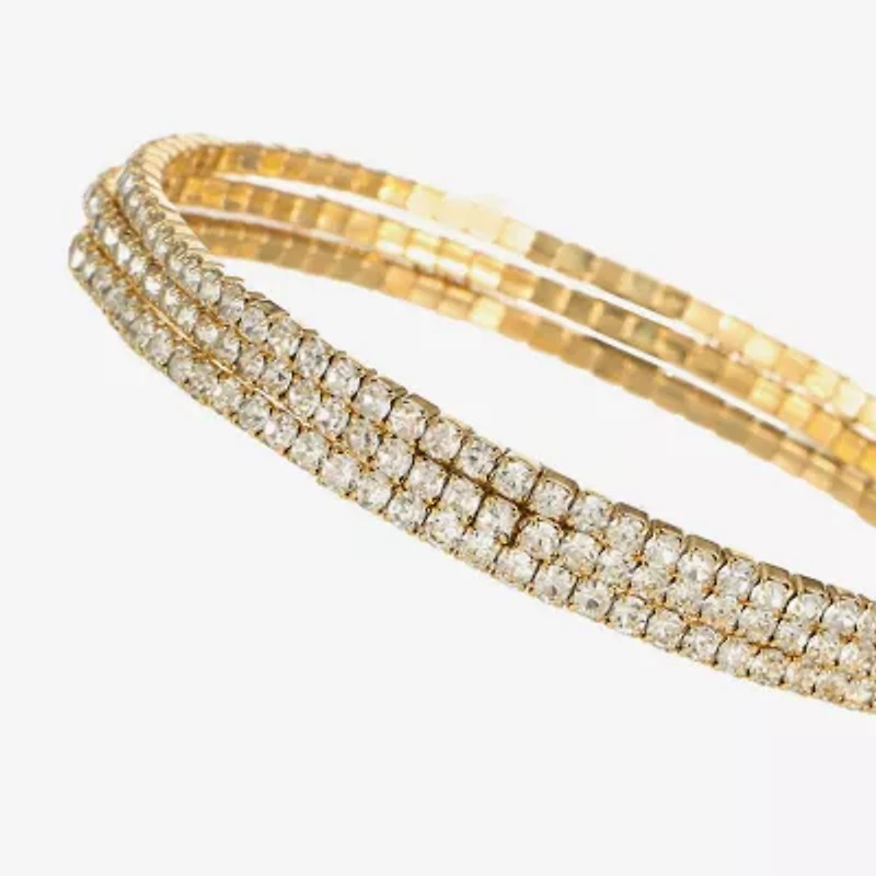 Monet Jewelry Womens Glass Round Stretch Bracelet