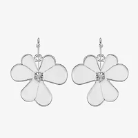 Liz Claiborne Womens Glass Flower Drop Earrings