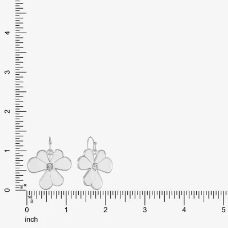 Liz Claiborne Womens Glass Flower Drop Earrings