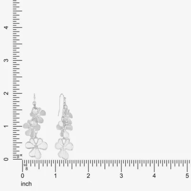 Liz Claiborne Womens Glass Flower Drop Earrings