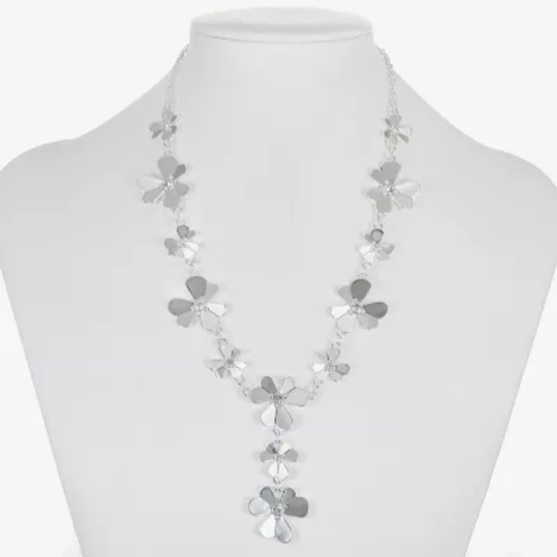 Liz Claiborne Womens Glass 17 Inch Y Necklace