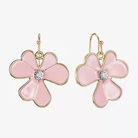 Liz Claiborne Womens Glass Flower Drop Earrings