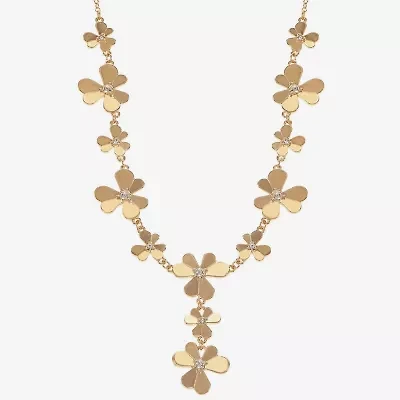 Liz Claiborne Womens Glass 17 Inch Y Necklace