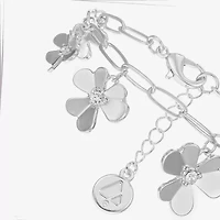Liz Claiborne Womens Glass Flower Charm Bracelet
