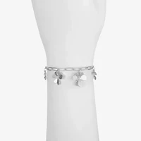 Liz Claiborne Womens Glass Flower Charm Bracelet