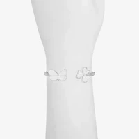 Liz Claiborne Womens Glass Butterfly Flower Bangle Bracelet