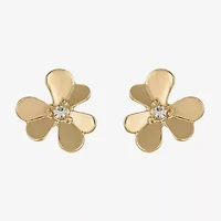 Liz Claiborne Glass 16mm Flower Stud Earrings