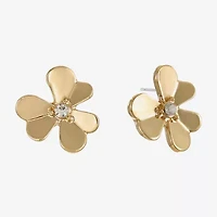Liz Claiborne Glass 16mm Flower Stud Earrings