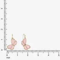 Liz Claiborne Womens Glass Butterfly Drop Earrings