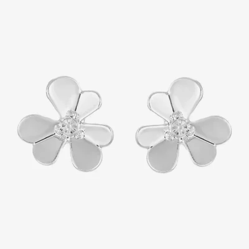 Liz Claiborne Glass 16mm Flower Stud Earrings
