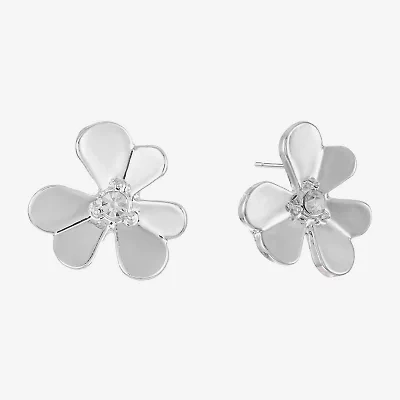 Liz Claiborne Glass 16mm Flower Stud Earrings
