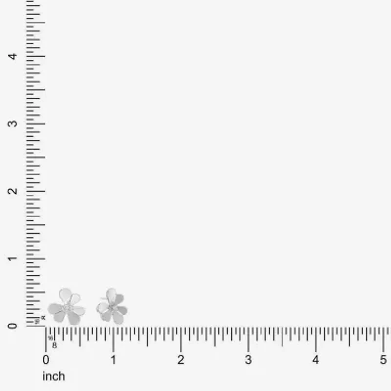 Liz Claiborne Glass 16mm Flower Stud Earrings