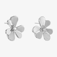 Liz Claiborne Glass 16mm Flower Stud Earrings