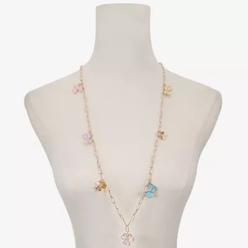 Liz Claiborne Womens Glass 34 Inch Strand Necklace