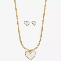 Liz Claiborne Womens Shell Heart 2-pc. Jewelry Set