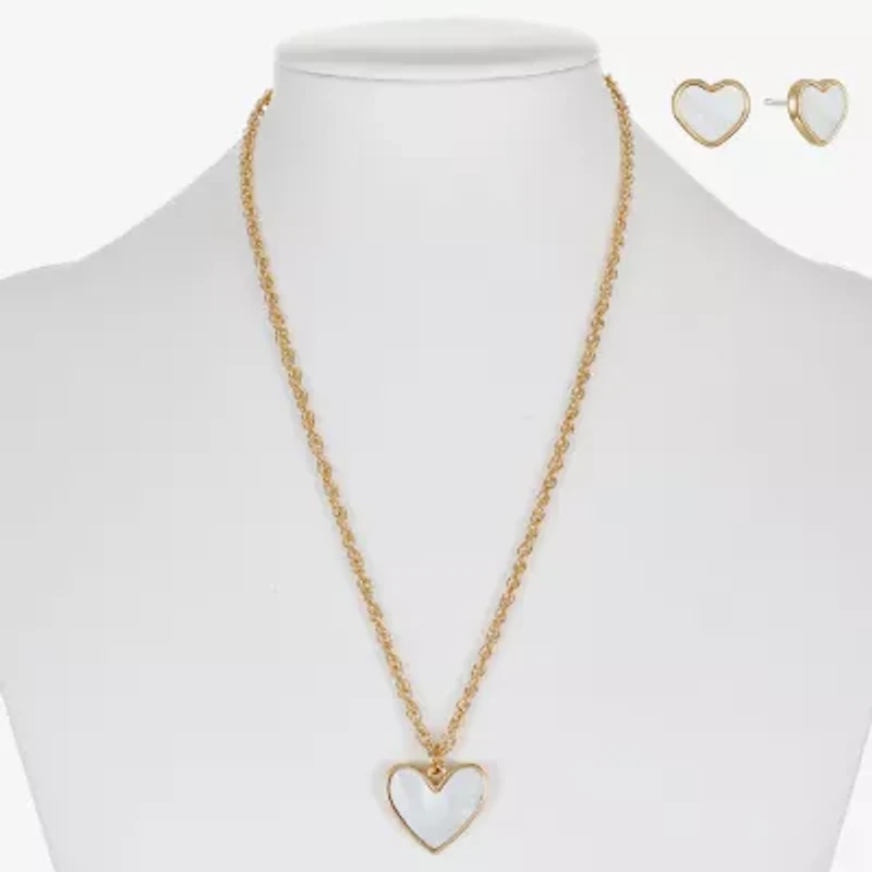 Liz Claiborne Womens Shell Heart 2-pc. Jewelry Set