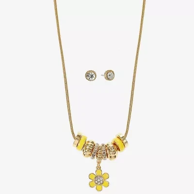 Liz Claiborne Womens Glass Flower 2-pc. Jewelry Set