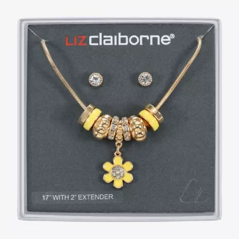 Liz Claiborne Womens Glass Flower 2-pc. Jewelry Set