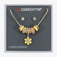 Liz Claiborne Womens Glass Flower 2-pc. Jewelry Set