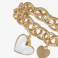 Liz Claiborne Womens Shell Heart Stretch Bracelet