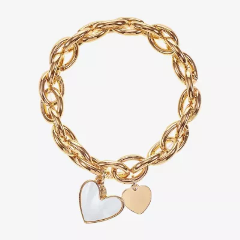 Liz Claiborne Womens Shell Heart Stretch Bracelet