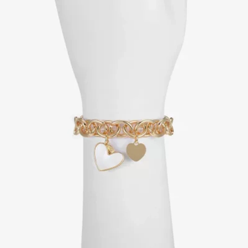Liz Claiborne Womens Shell Heart Stretch Bracelet