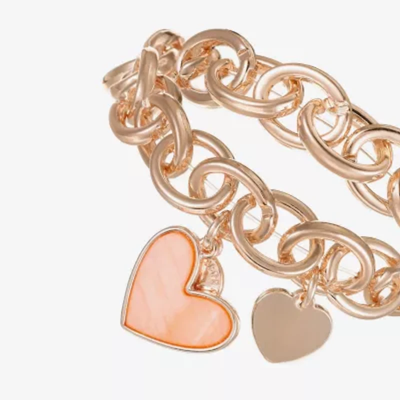 Liz Claiborne Womens Shell Heart Stretch Bracelet