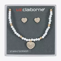 Liz Claiborne Womens Shell Heart 2-pc. Jewelry Set