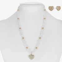 Liz Claiborne Womens Shell Heart 2-pc. Jewelry Set