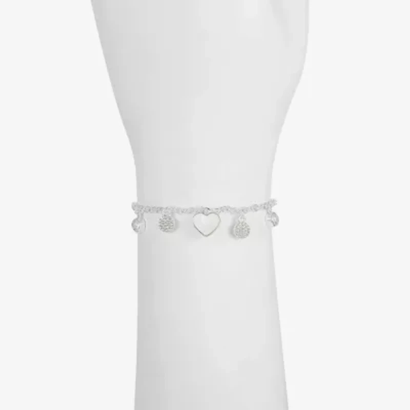 Liz Claiborne Womens Shell Heart Charm Bracelet