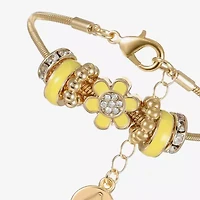 Liz Claiborne Womens Glass Flower Charm Bracelet