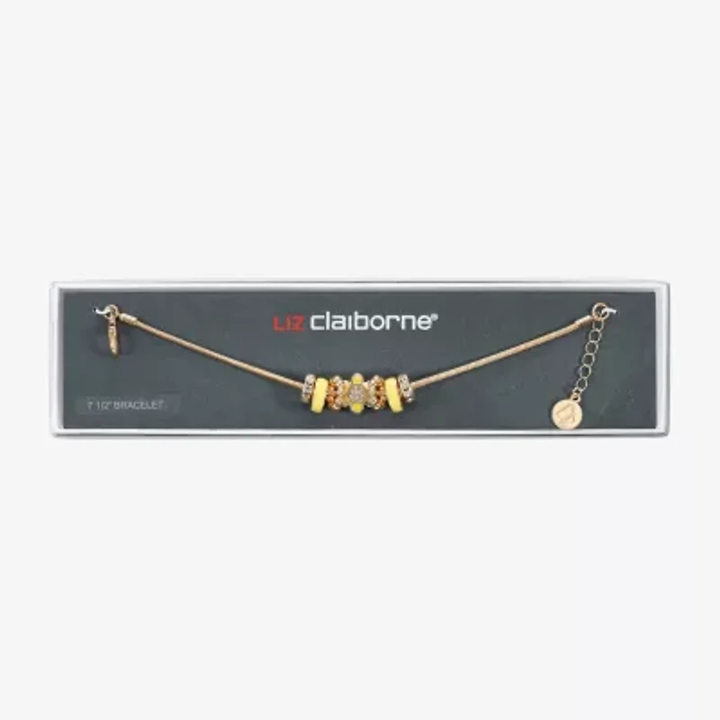 Liz Claiborne Womens Glass Flower Charm Bracelet