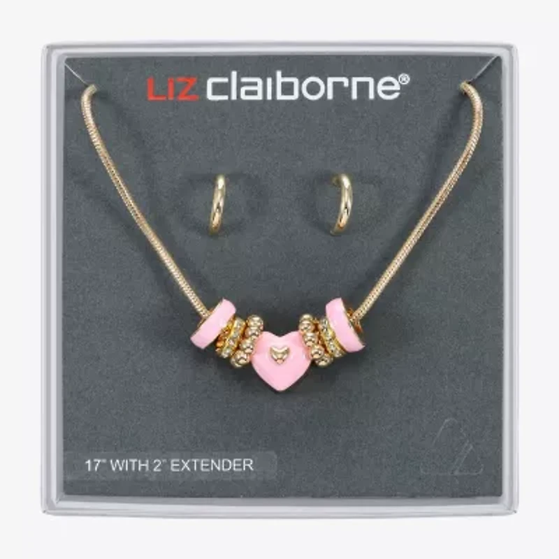 Liz Claiborne Womens Glass Heart 2-pc. Jewelry Set