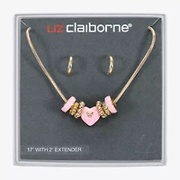 Liz Claiborne Womens Glass Heart 2-pc. Jewelry Set