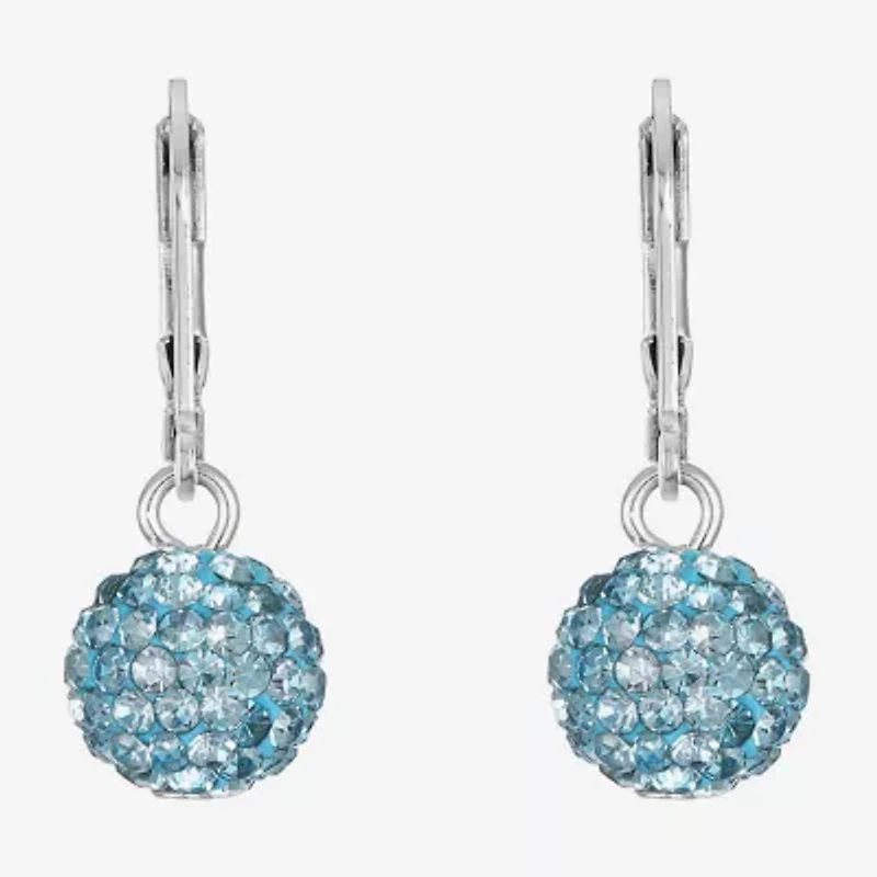 Monet Jewelry Womens Blue Glass Round Drop Earrings