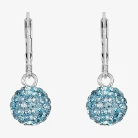 Monet Jewelry Womens Blue Glass Round Drop Earrings