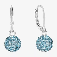 Monet Jewelry Womens Blue Glass Round Drop Earrings