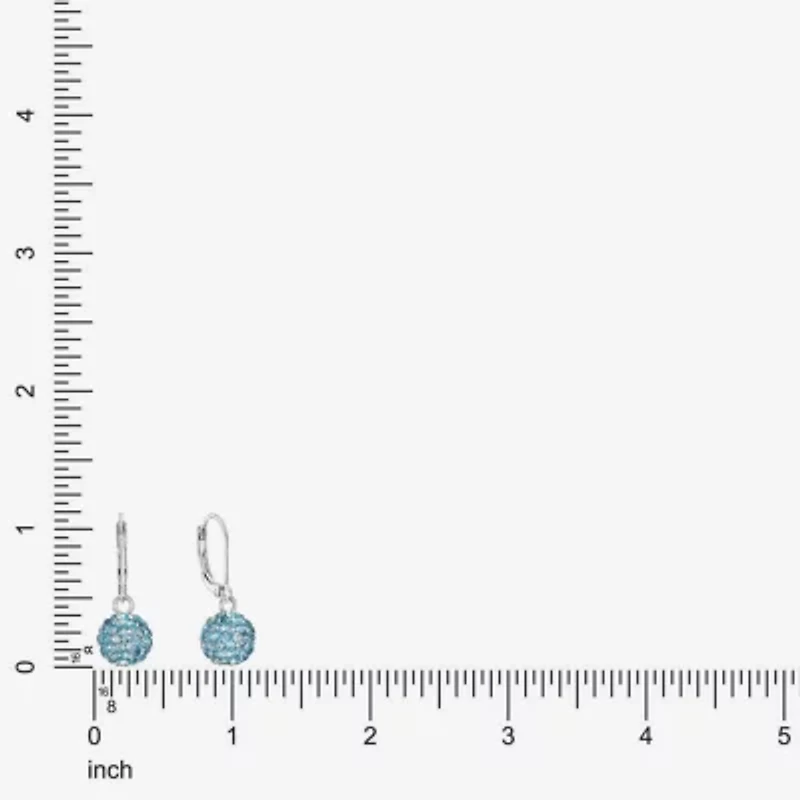 Monet Jewelry Womens Blue Glass Round Drop Earrings