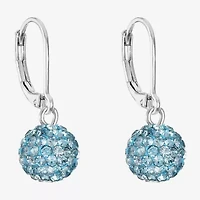 Monet Jewelry Womens Blue Glass Round Drop Earrings